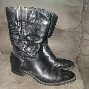 Dan Post Boots Black Leather Cowboy Western Boots - Size 11 D